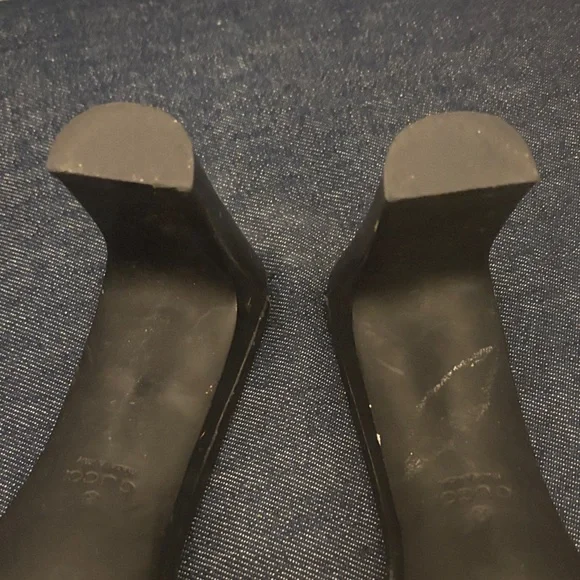 Gucci Women's Black and Tan Heels - Picture 5 of 7